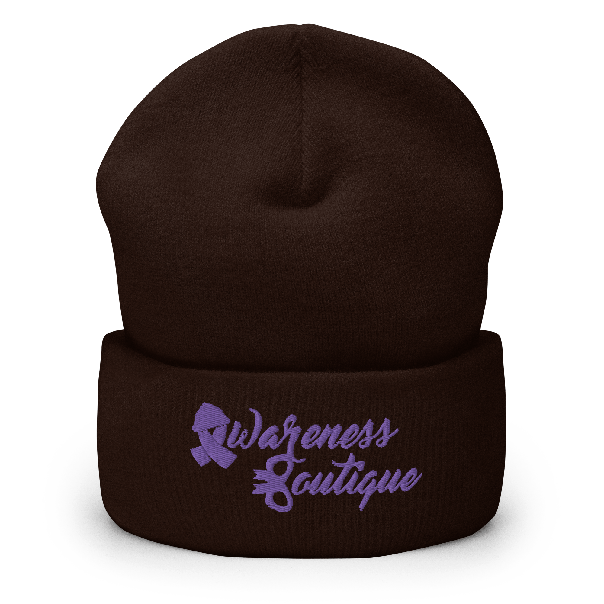 Purple Ribbon Cuffed Beanie - Awareness Boutique