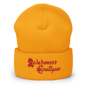 Red Ribbon Cuffed Beanie - Awareness Boutique