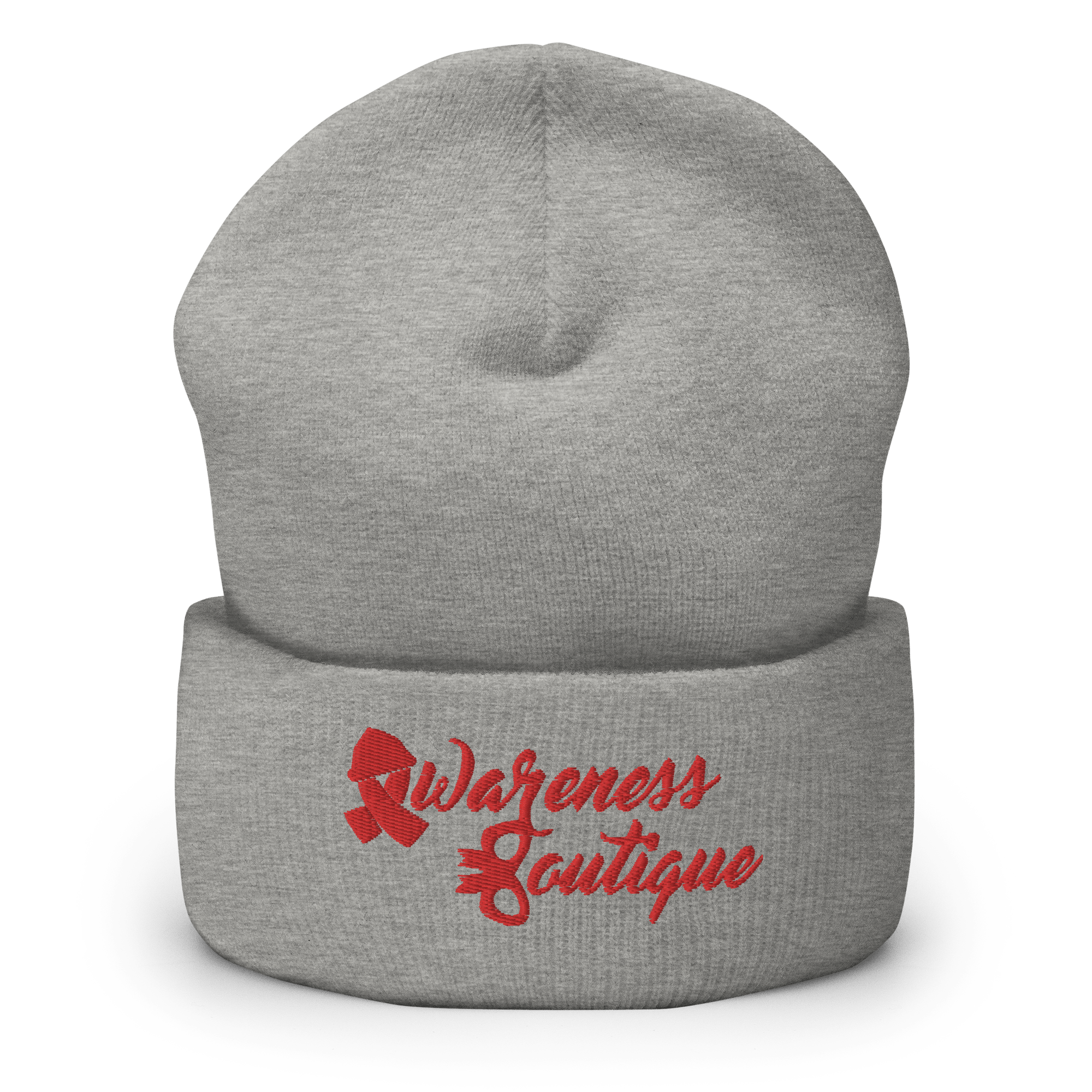 Red Ribbon Cuffed Beanie - Awareness Boutique