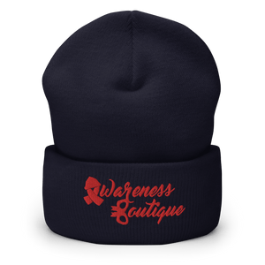 Red Ribbon Cuffed Beanie - Awareness Boutique
