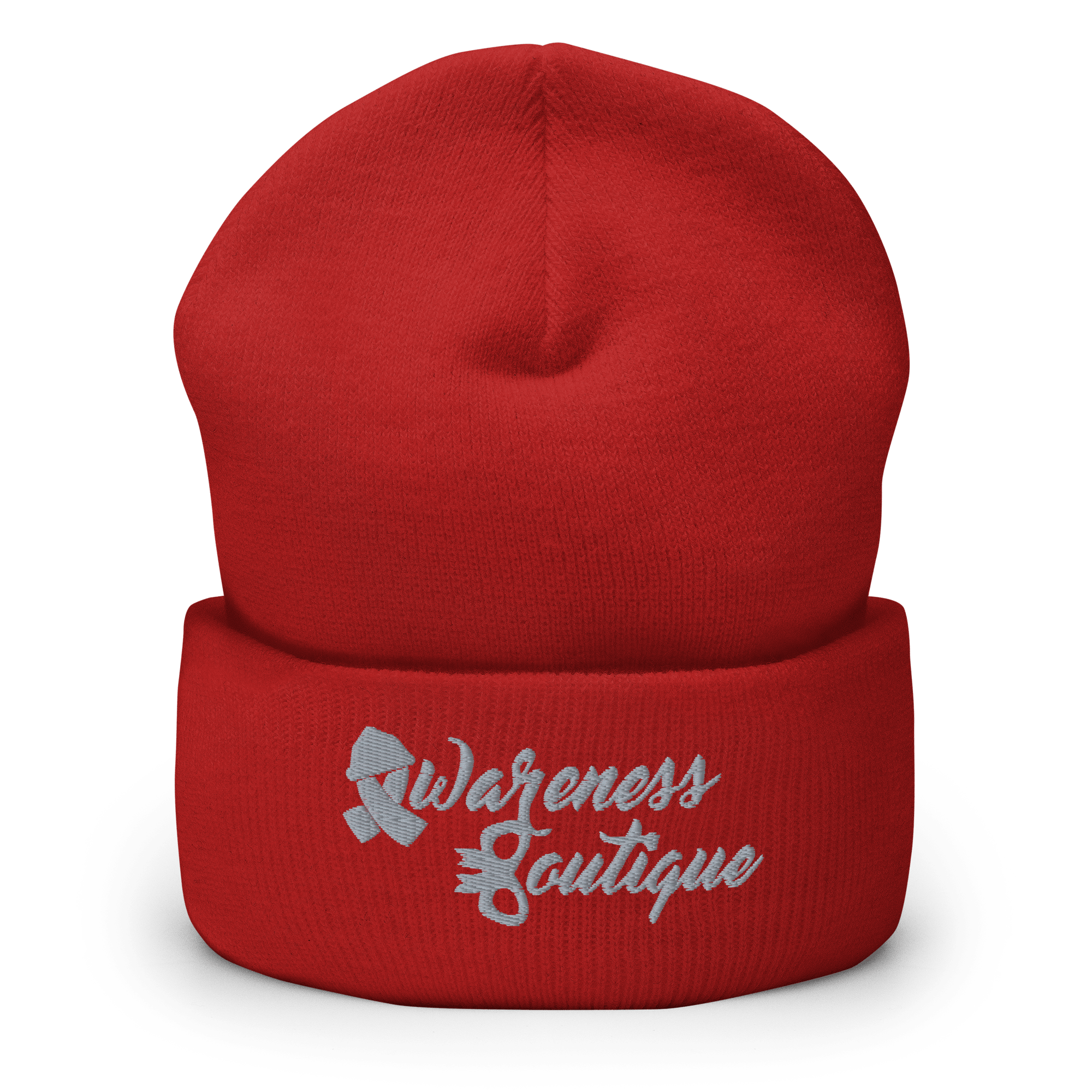 Grey Ribbon Cuffed Beanie - Awareness Boutique