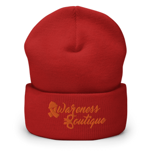 Orange Ribbon Cuffed Beanie - Awareness Boutique