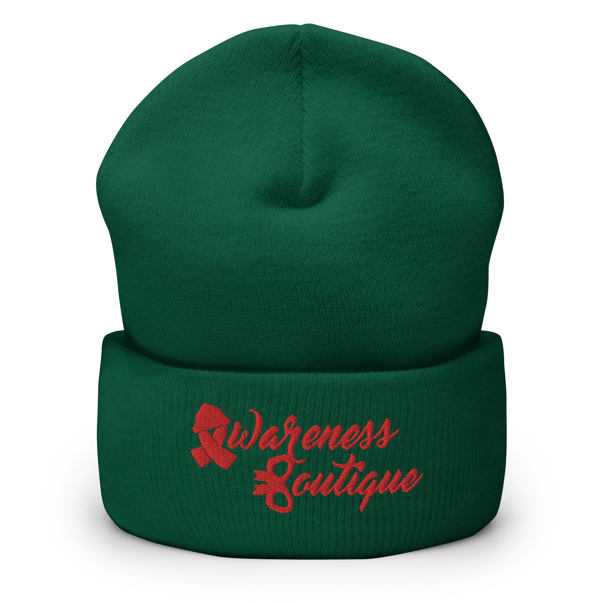 Red Ribbon Cuffed Beanie - Awareness Boutique