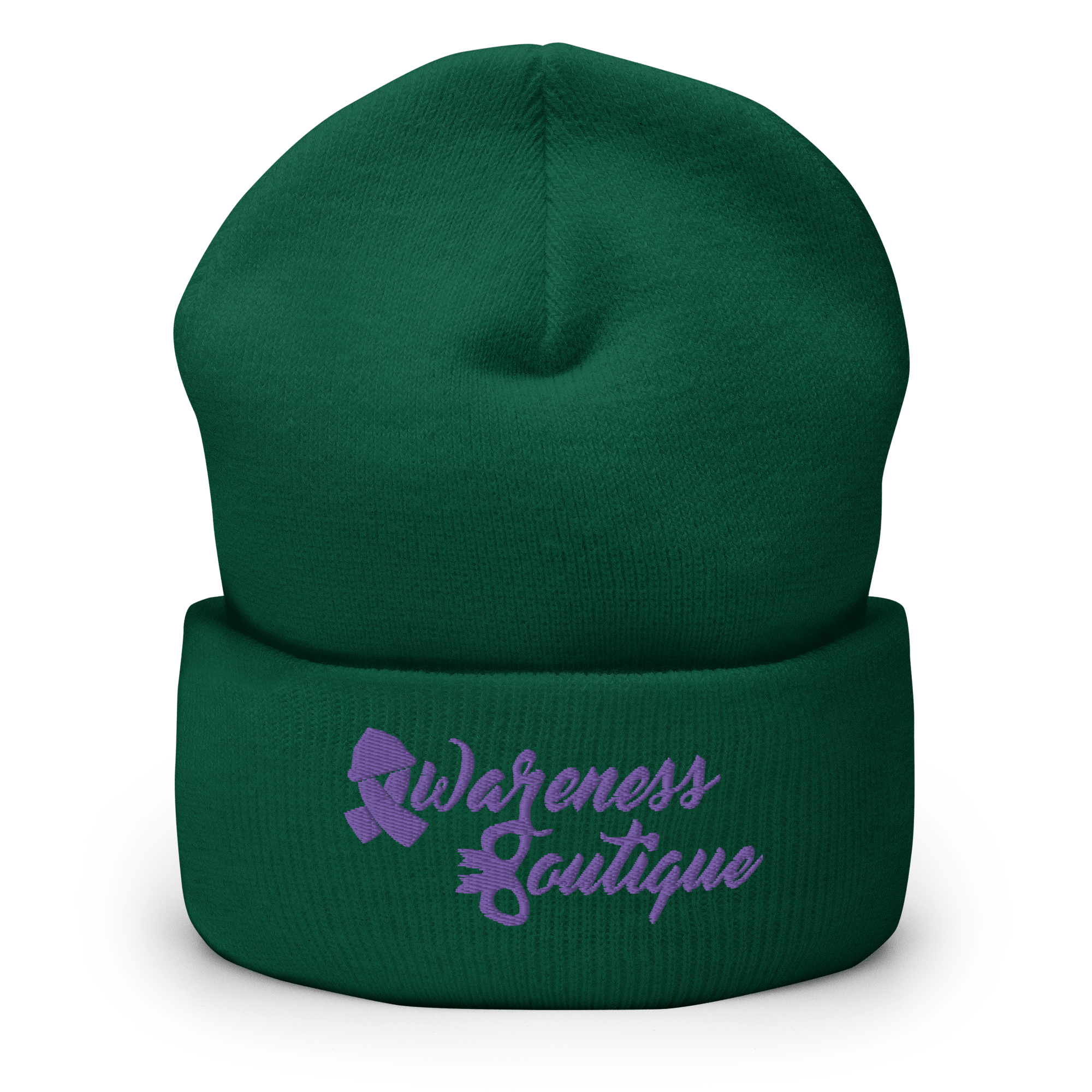 Purple Ribbon Cuffed Beanie - Awareness Boutique
