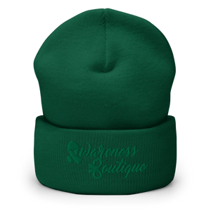 Green RibbonCuffed Beanie - Awareness Boutique