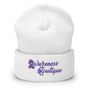 Purple Ribbon Cuffed Beanie - Awareness Boutique