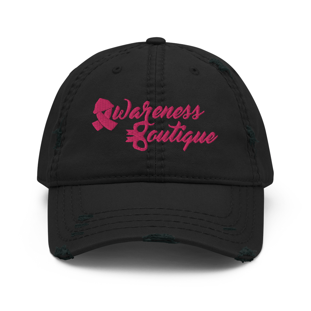 Pink Ribbon Distressed Dad Hat - Awareness Boutique