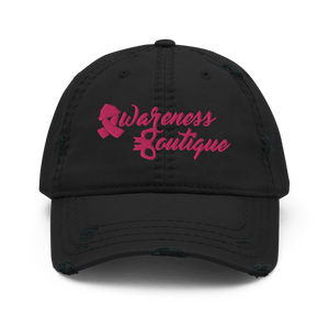 Pink Ribbon Distressed Dad Hat - Awareness Boutique