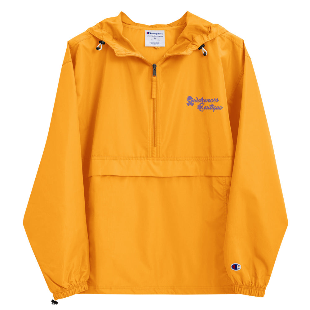 Embroidered Purple Ribbon Champion Packable Jacket - Awareness Boutique