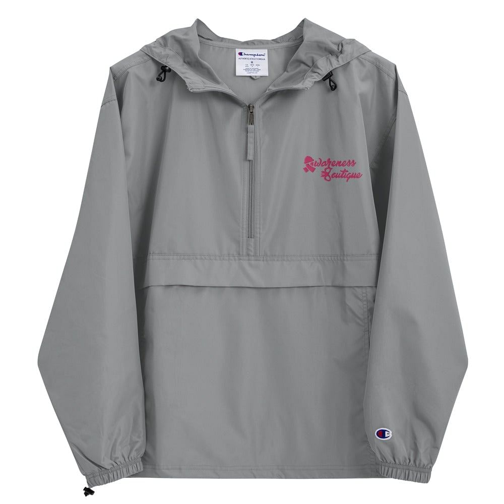 Embroidered Pink Ribbon Champion Packable Jacket - Awareness Boutique