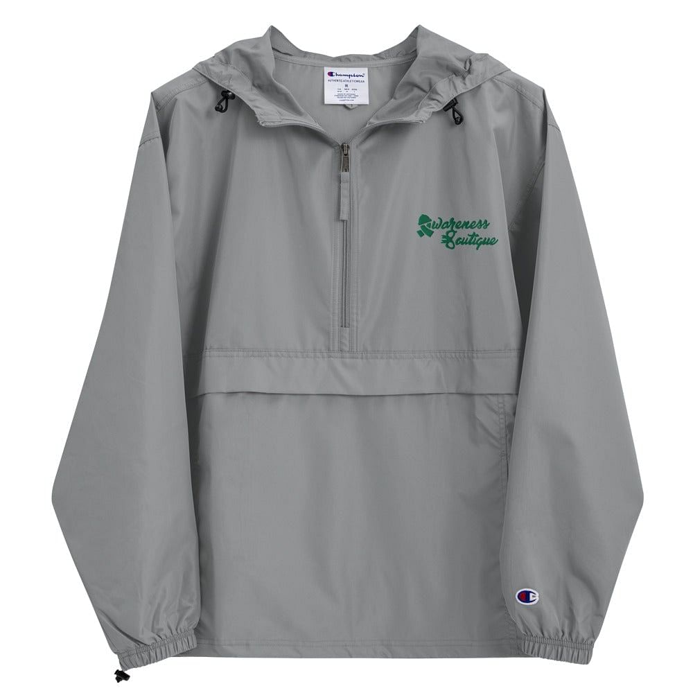 Embroidered Green Ribbon Champion Packable Jacket - Awareness Boutique