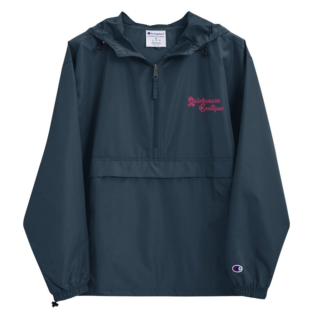 Embroidered Pink Ribbon Champion Packable Jacket - Awareness Boutique