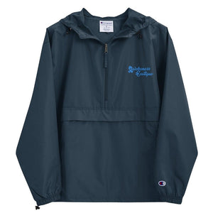 Embroidered Aqua/Teal Blue Champion Packable Jacket - Awareness Boutique
