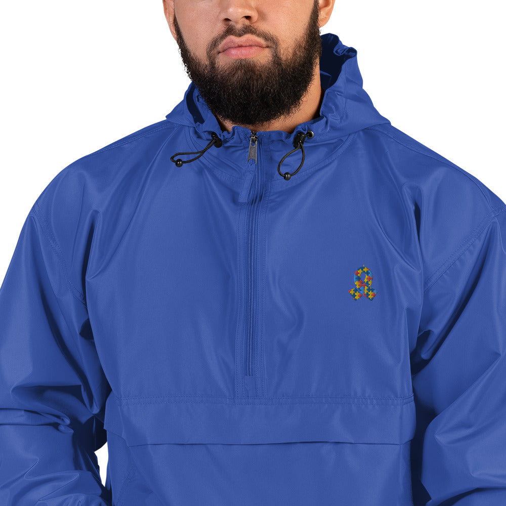Autism Awareness Embroidered Champion Packable Jacket - Awareness Boutique