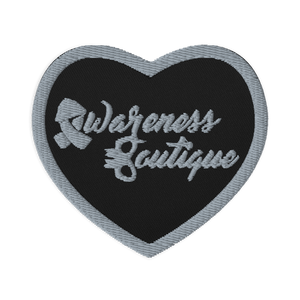 Grey Ribbon Embroidered Patch - Awareness Boutique