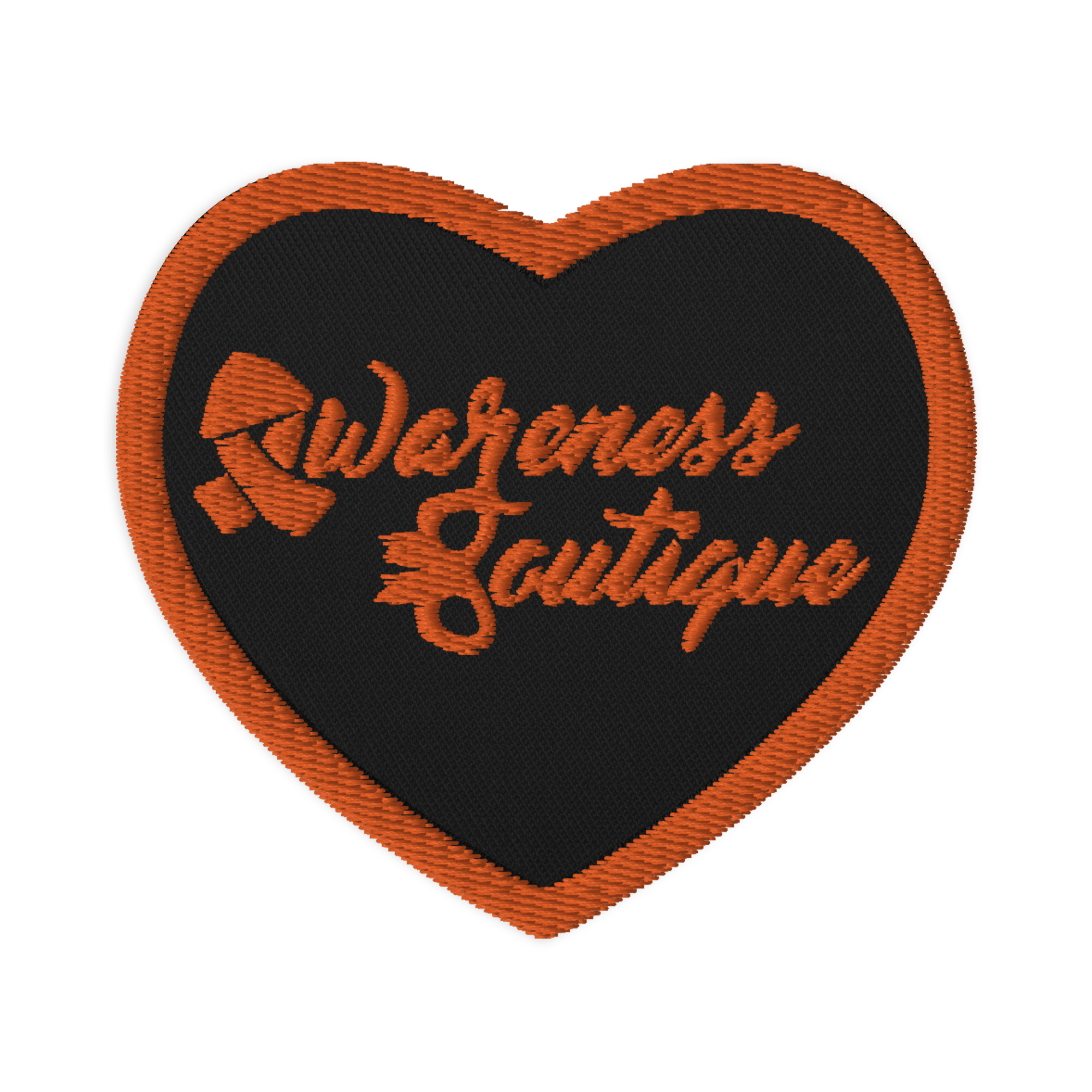 Orange Ribbon Embroidered Heart Patch - Awareness Boutique
