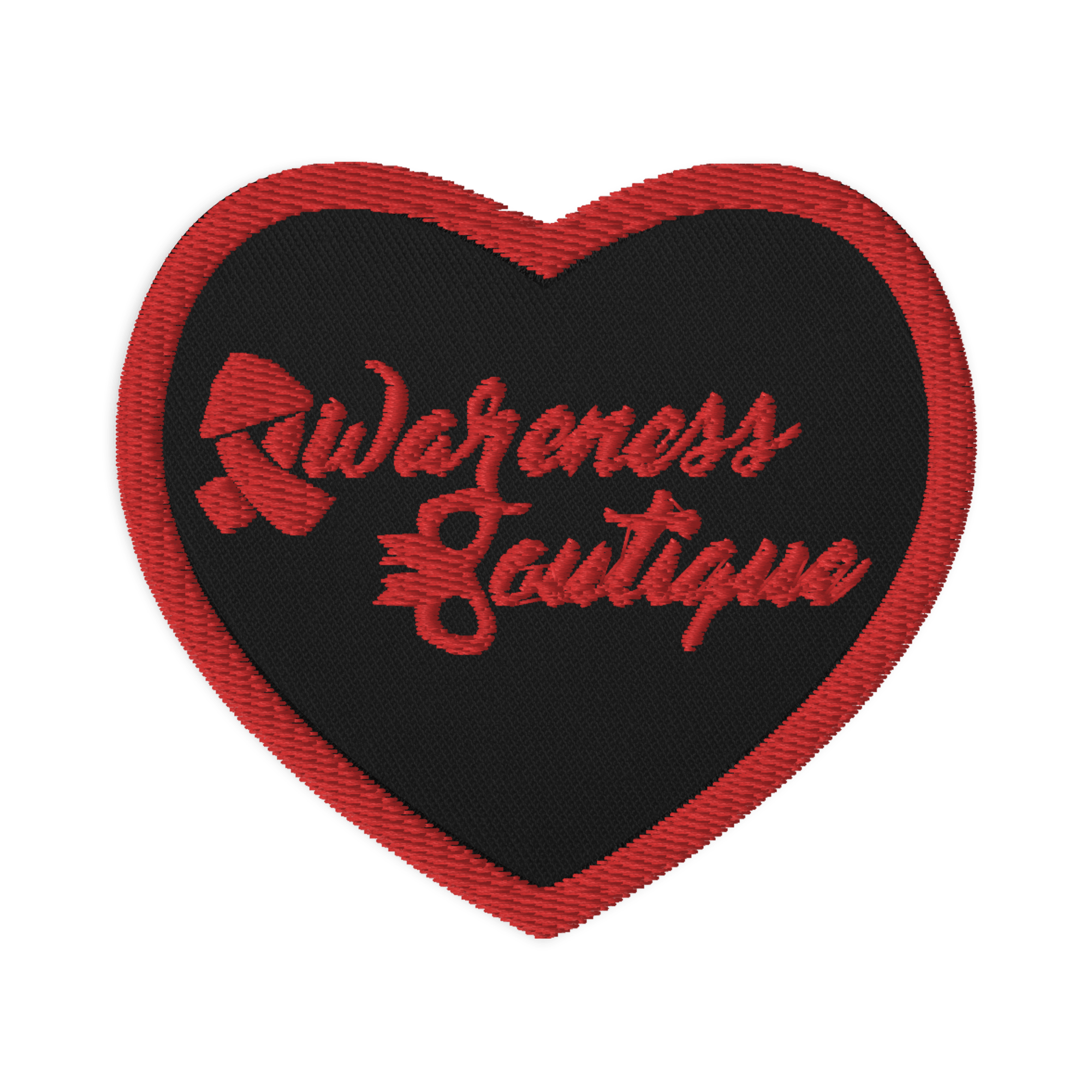 Red Ribbon Embroidered Patch - Awareness Boutique