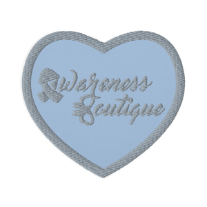 Grey Ribbon Embroidered Patch - Awareness Boutique