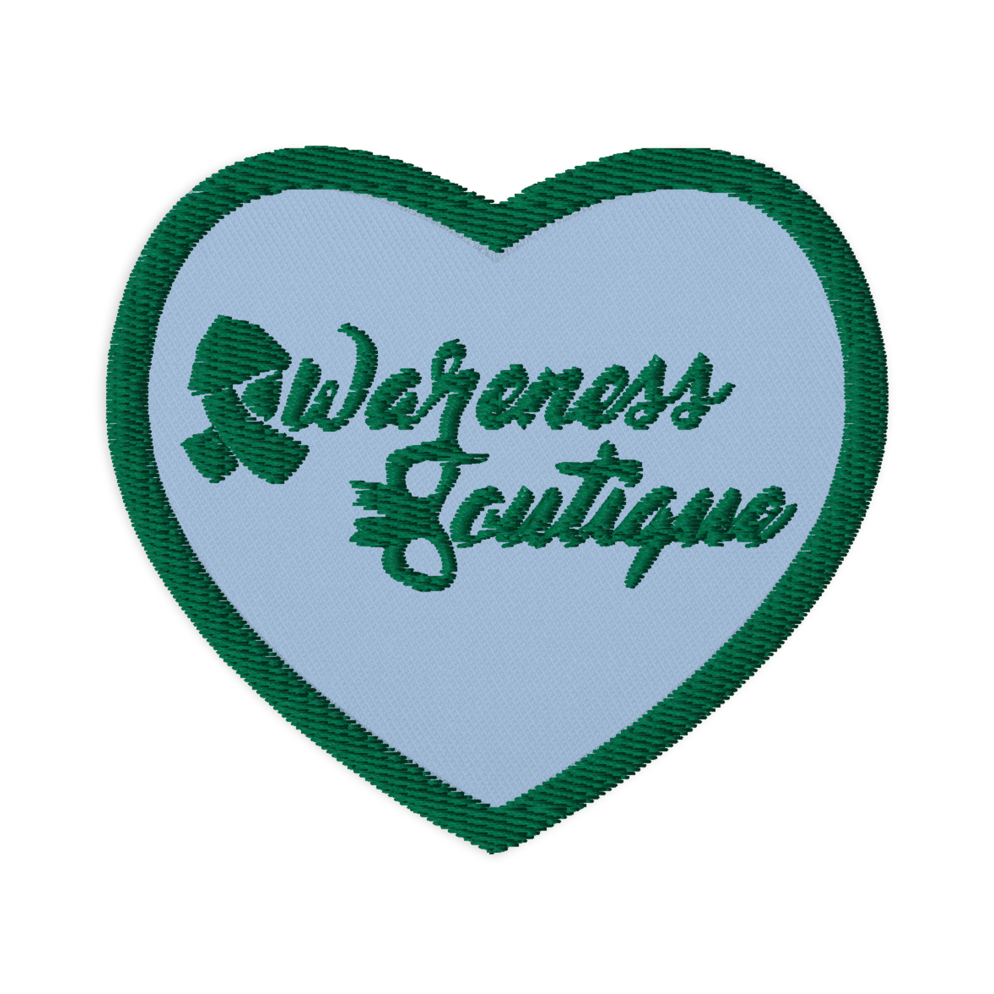 Green Ribbon Embroidered Heart Patch - Awareness Boutique