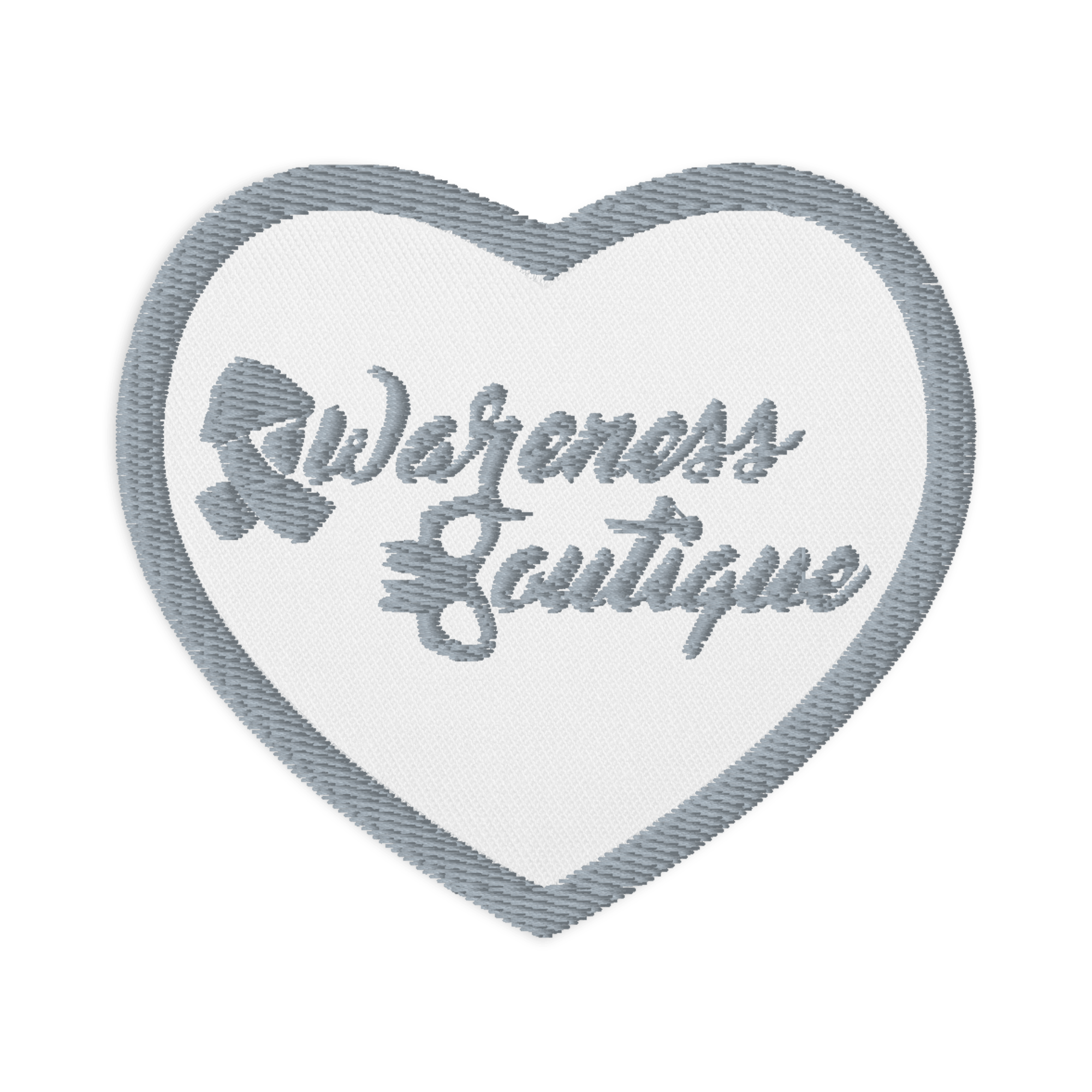 Grey Ribbon Embroidered Patch - Awareness Boutique
