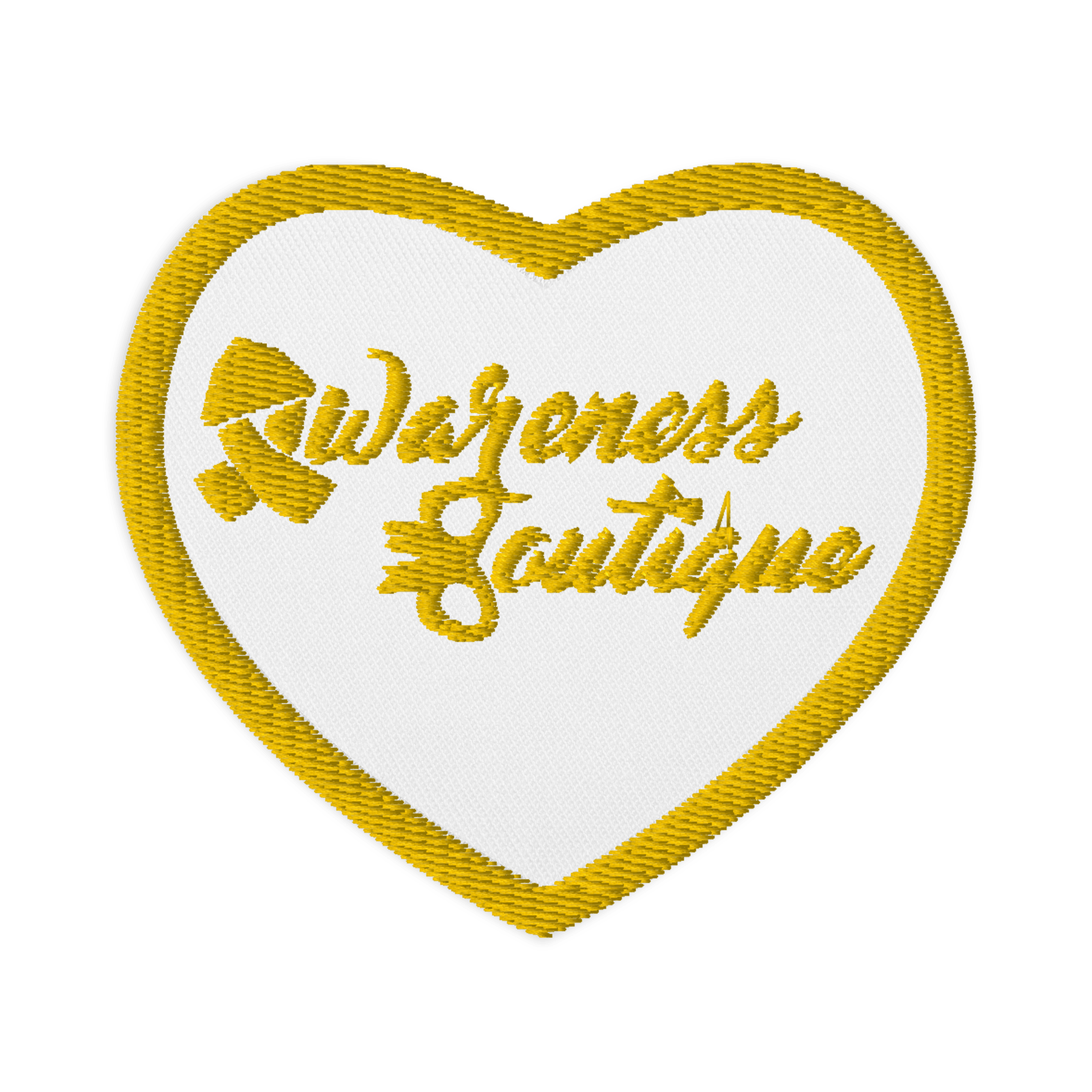Yellow Ribbon Embroidered Heart Patch - Awareness Boutique