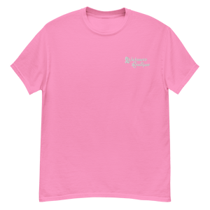 White Ribbon Embroidered Tee - Awareness Boutique