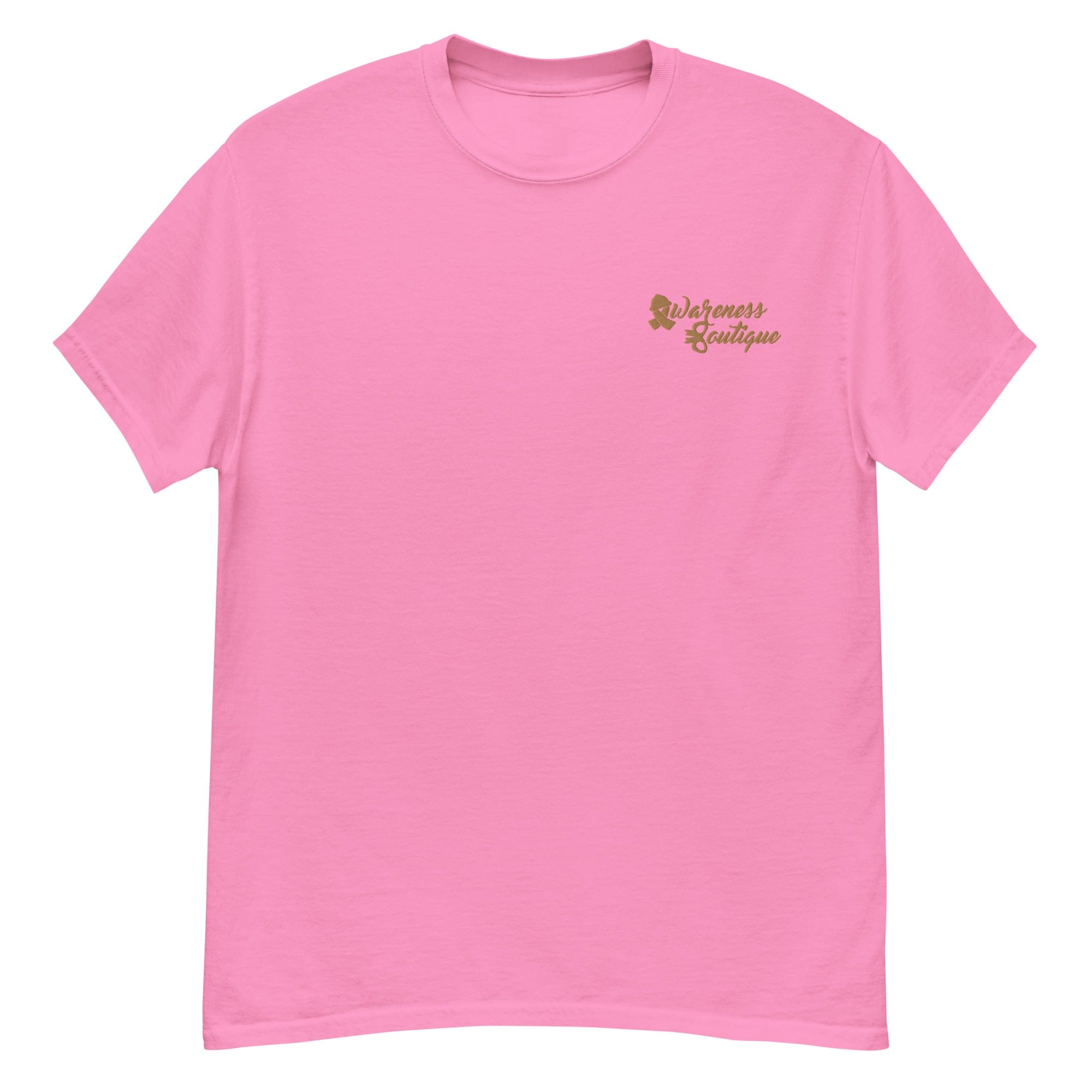 Gold Ribbon Embroidered Tee - Awareness Boutique