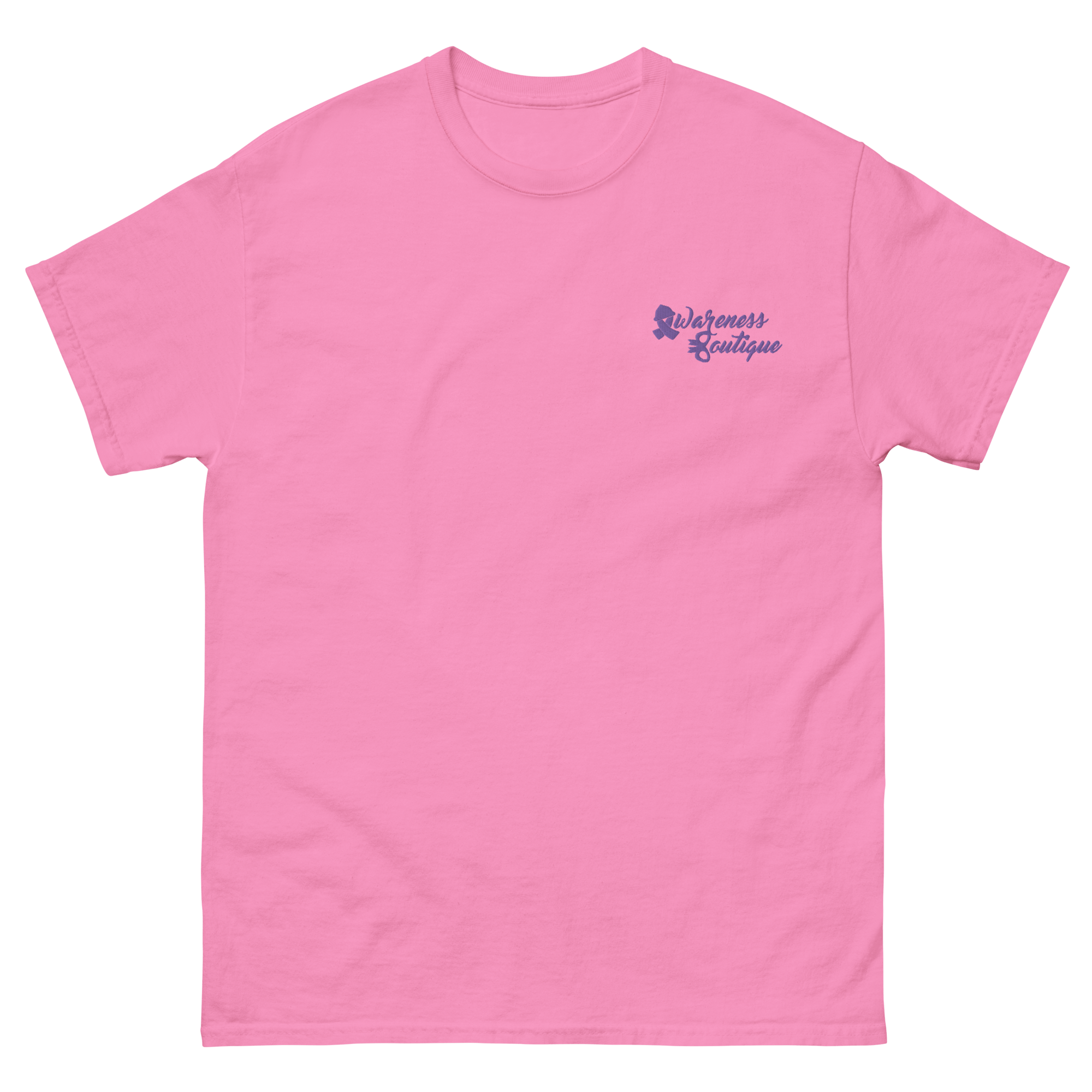 Purple Ribbon Embroidered Tee - Awareness Boutique