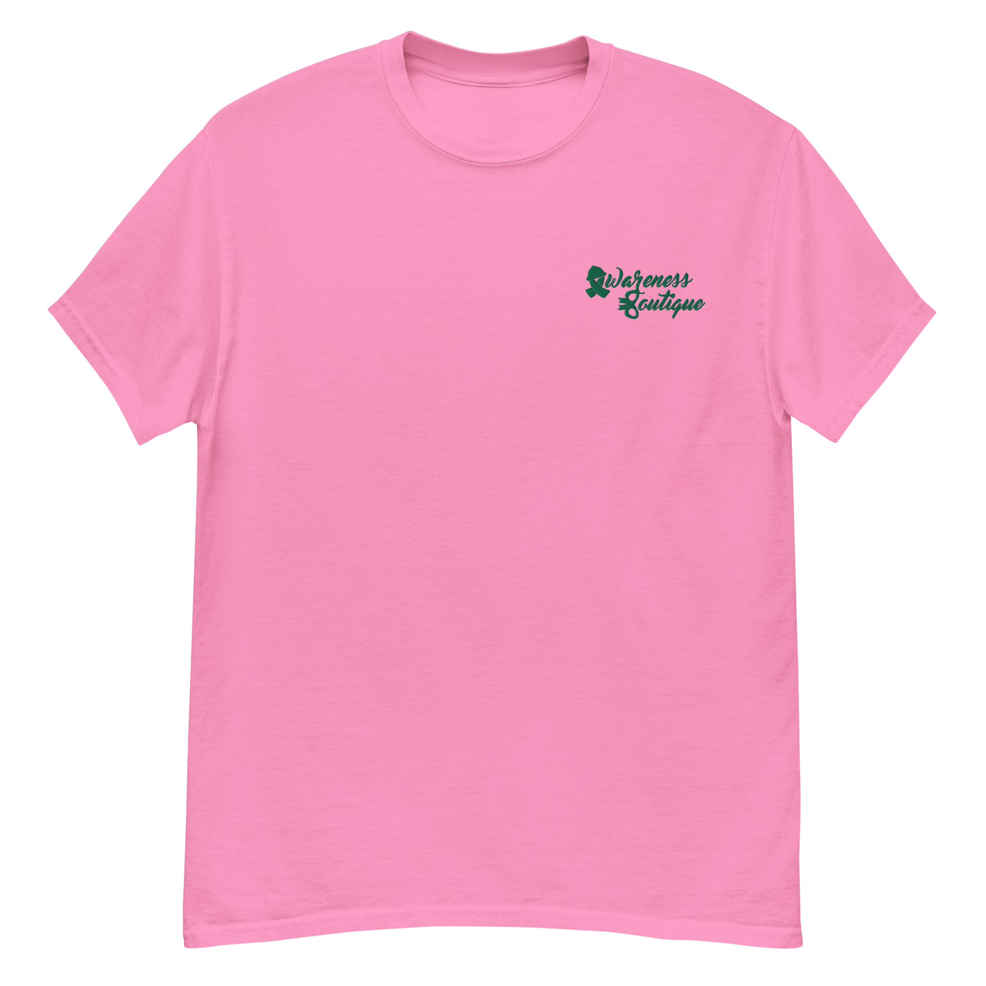 Green Ribbon Embroidered Tee - Awareness Boutique