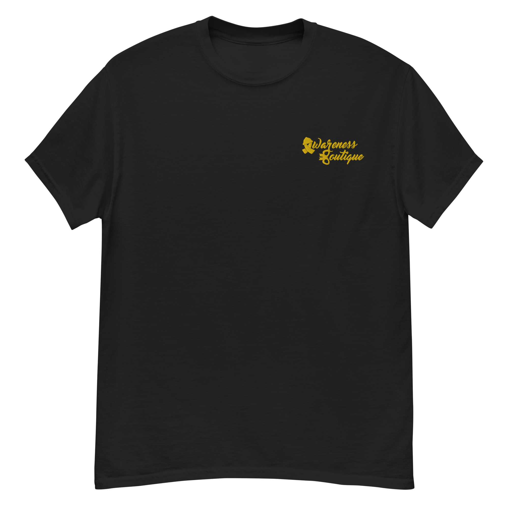 Yellow Ribbon Embroidered Tee - Awareness Boutique