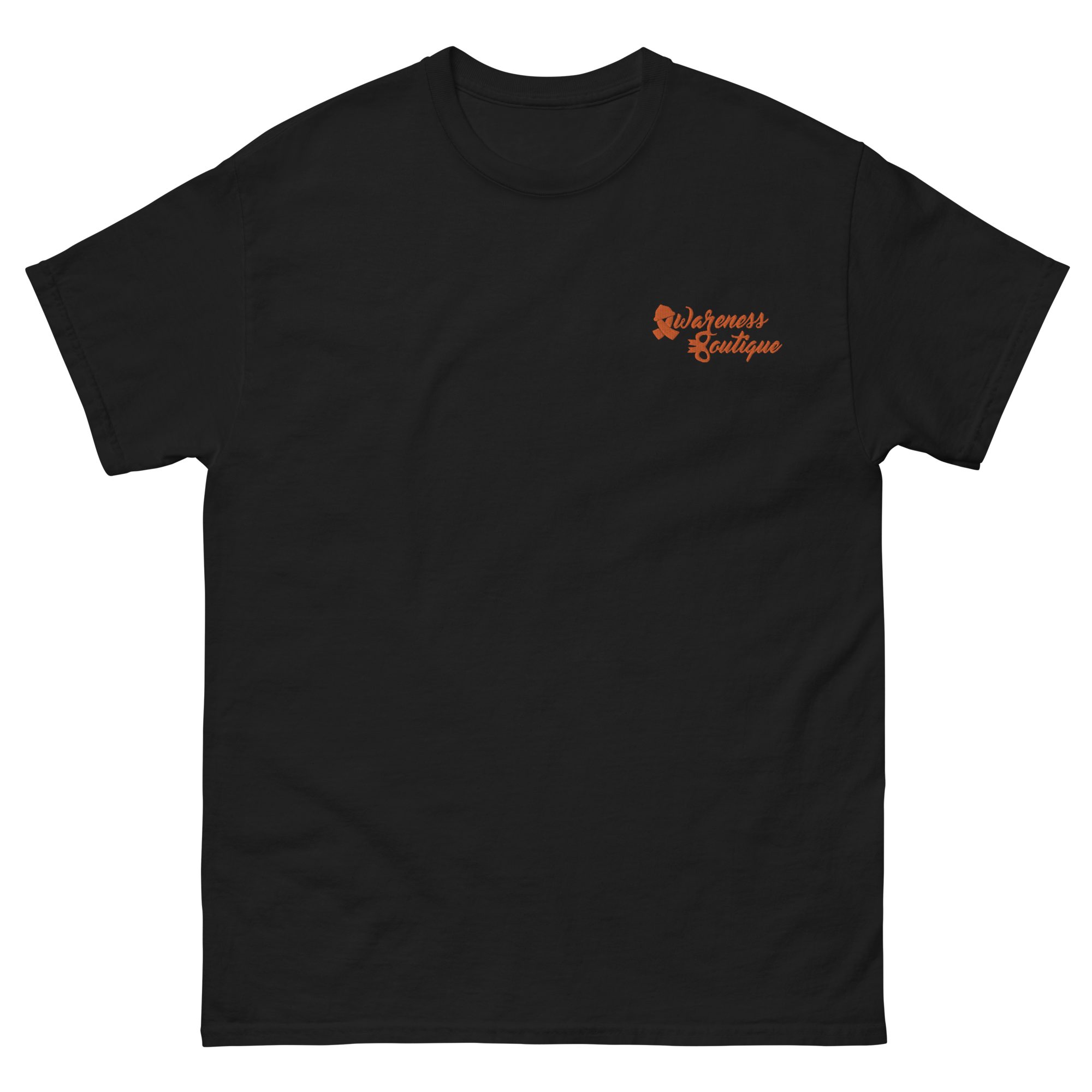 Orange Ribbon Embroidered Tee - Awareness Boutique