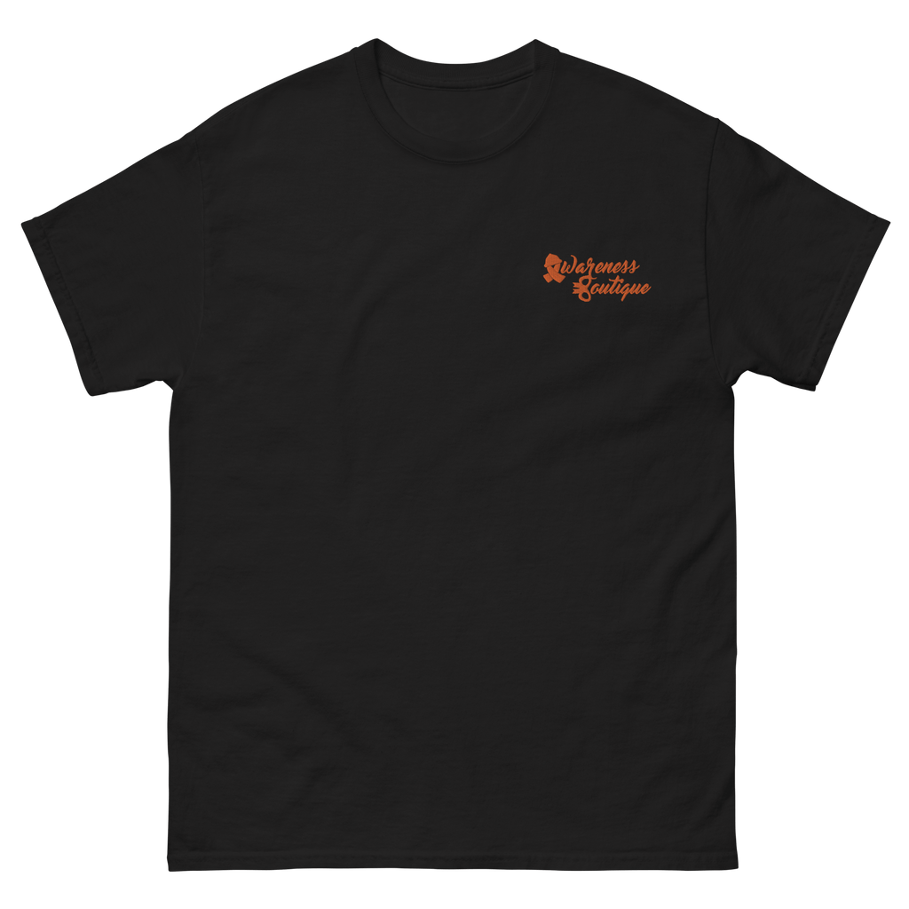 Orange Ribbon Embroidered Tee - Awareness Boutique