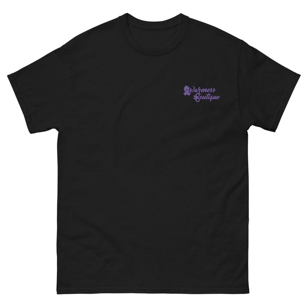 Purple Ribbon Embroidered Tee - Awareness Boutique