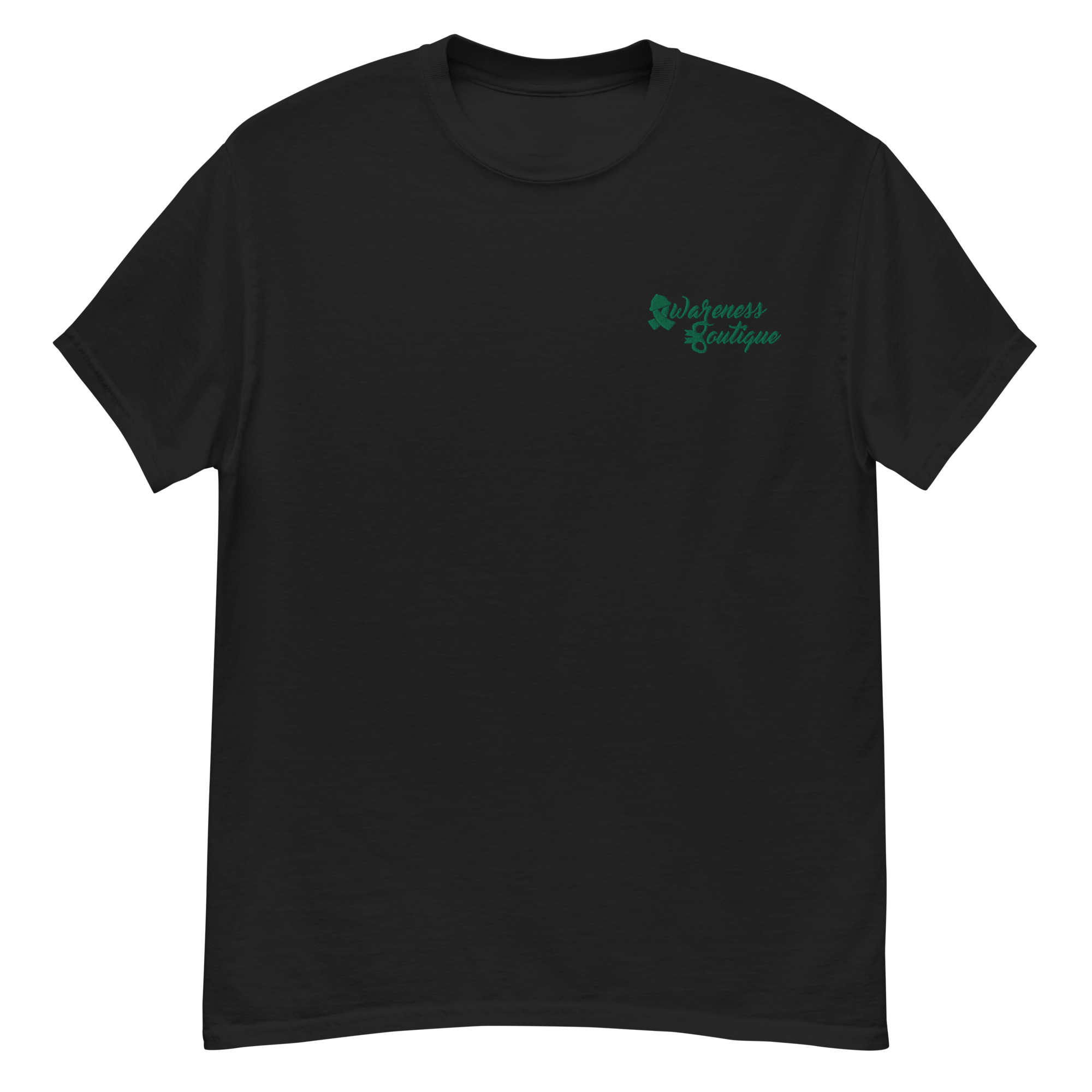 Green Ribbon Embroidered Tee - Awareness Boutique