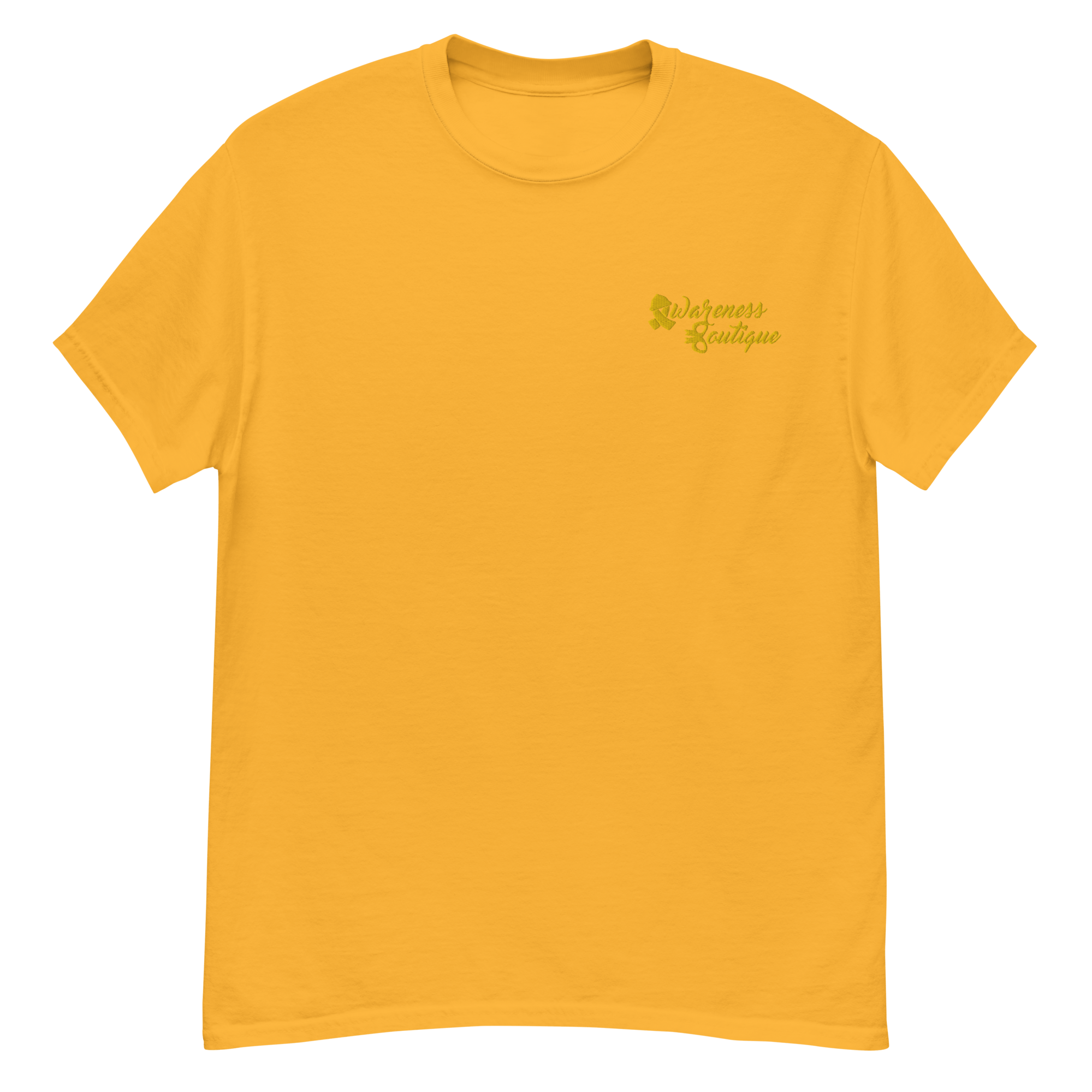 Yellow Ribbon Embroidered Tee - Awareness Boutique