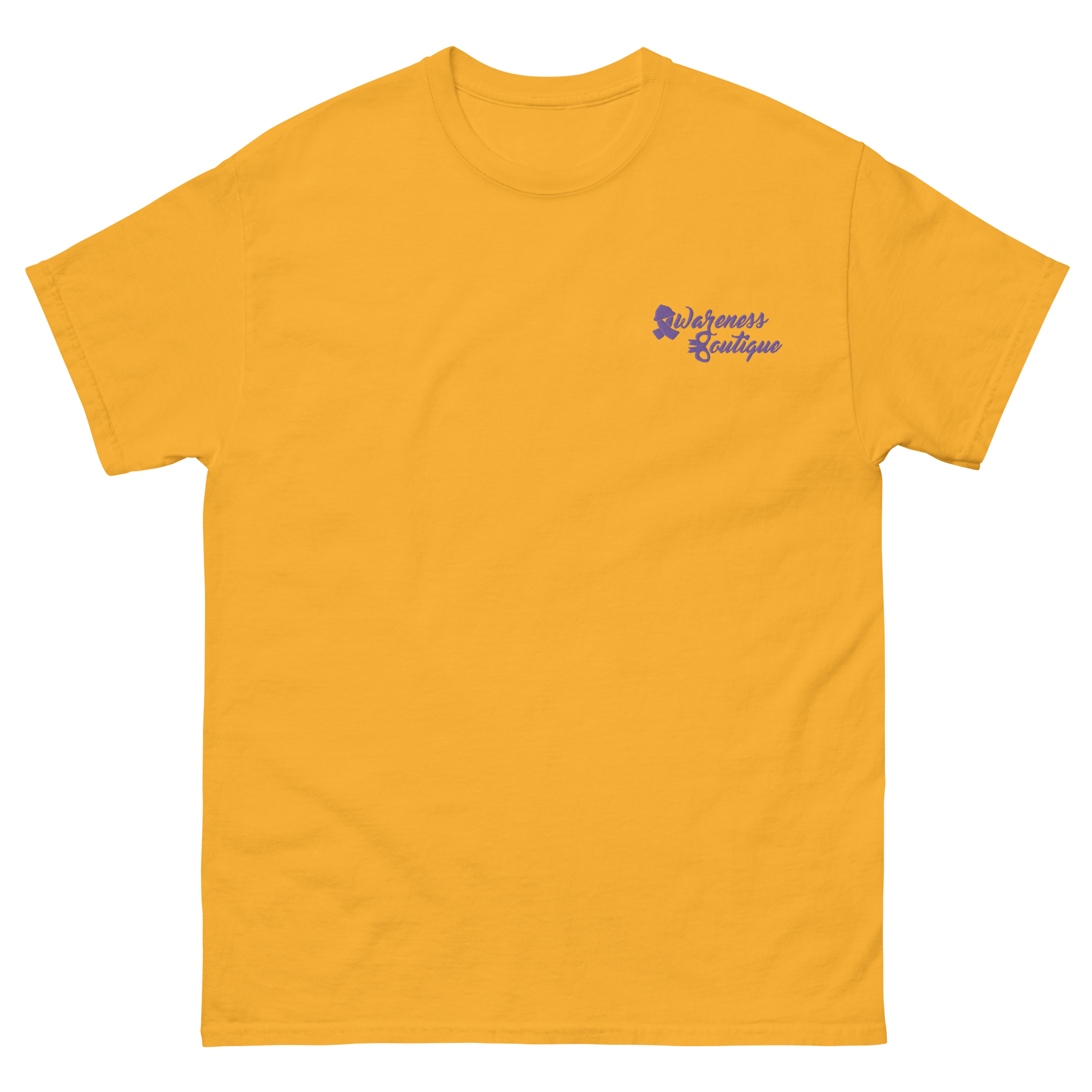 Purple Ribbon Embroidered Tee - Awareness Boutique
