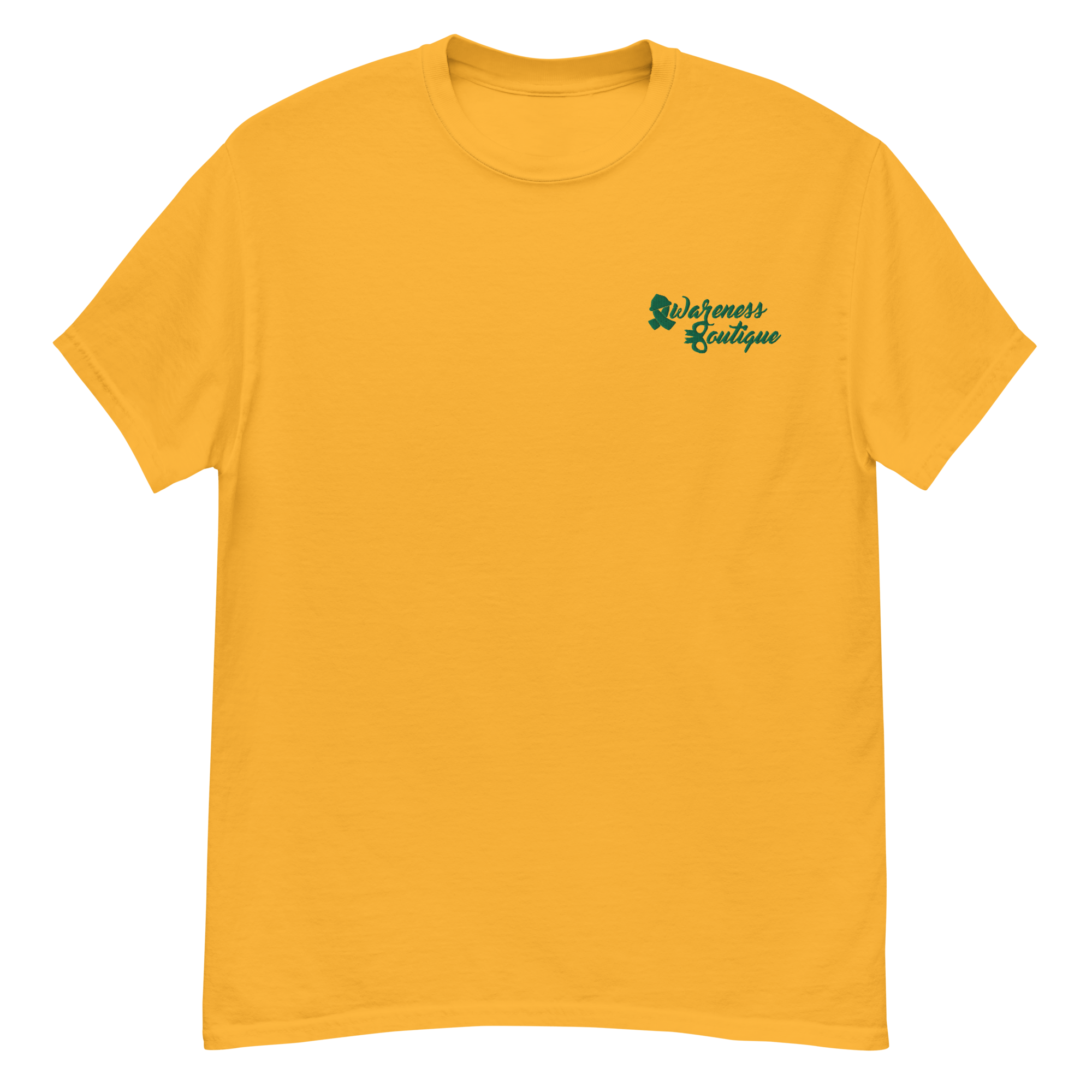 Green Ribbon Embroidered Tee - Awareness Boutique