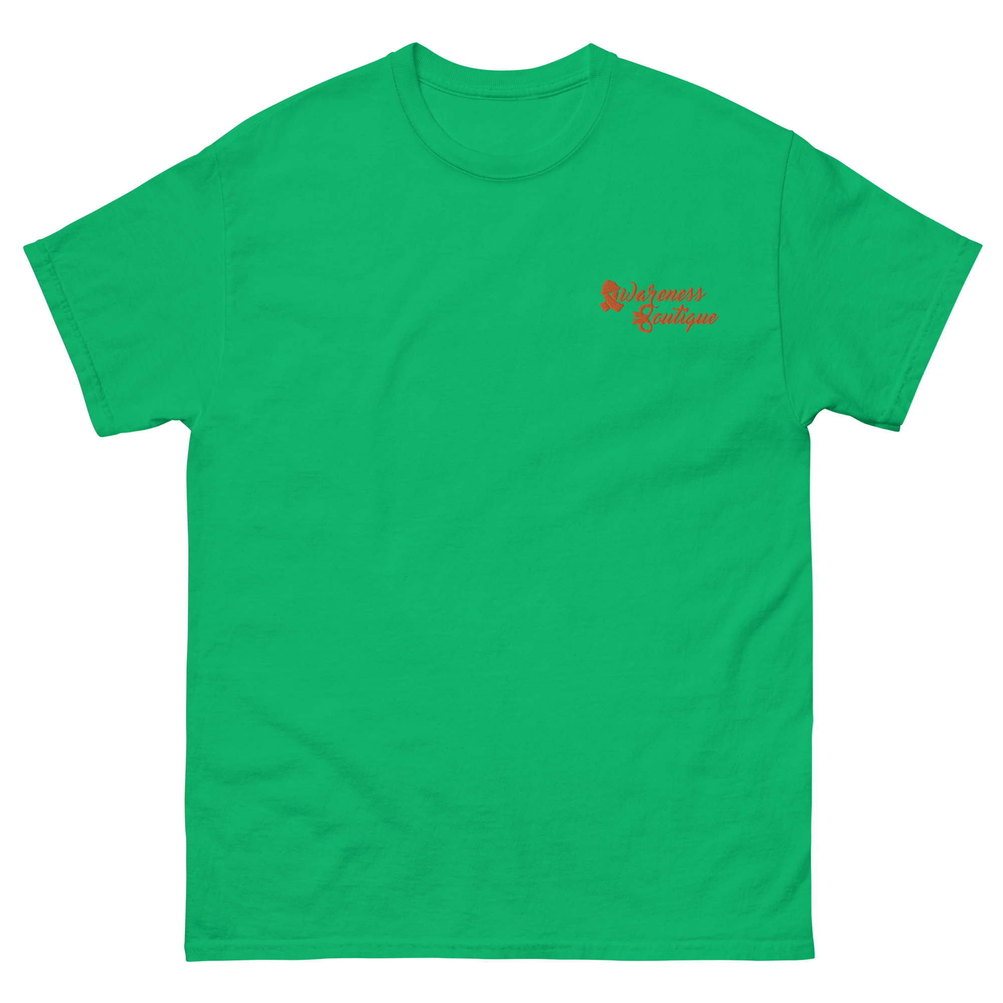 Orange Ribbon Embroidered Tee - Awareness Boutique