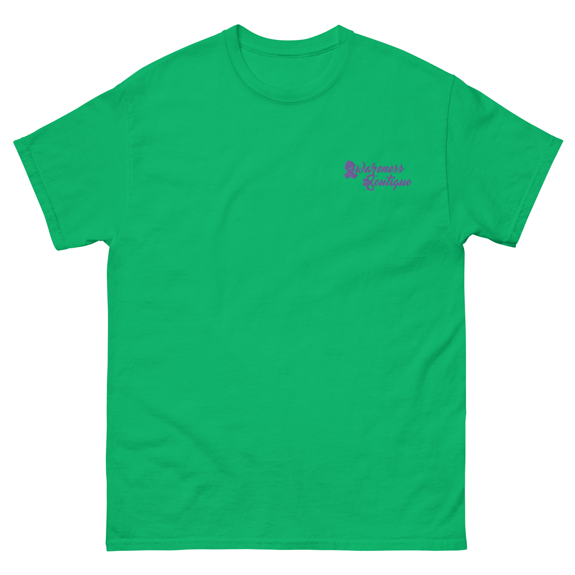 Purple Ribbon Embroidered Tee - Awareness Boutique