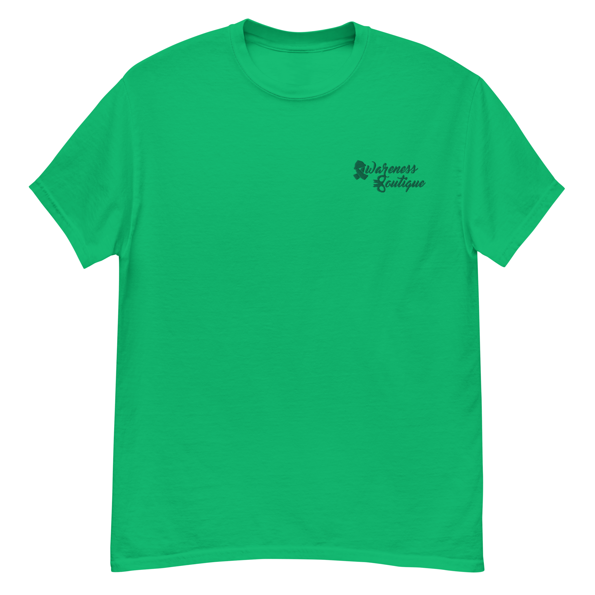 Green Ribbon Embroidered Tee - Awareness Boutique
