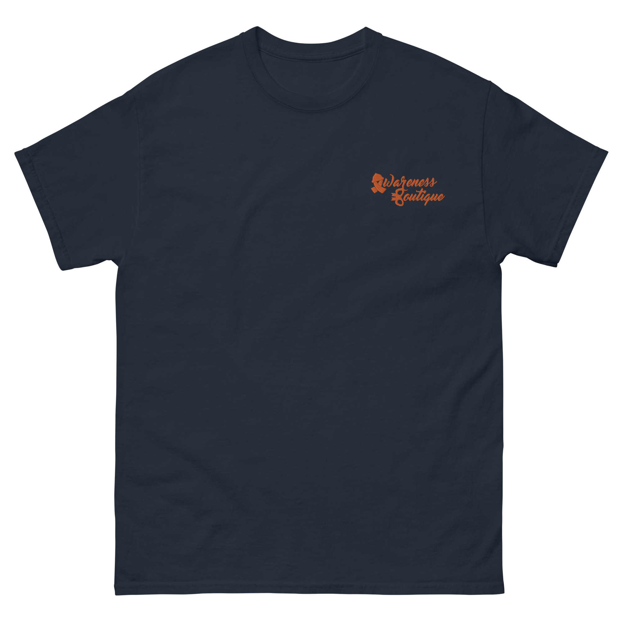 Orange Ribbon Embroidered Tee - Awareness Boutique