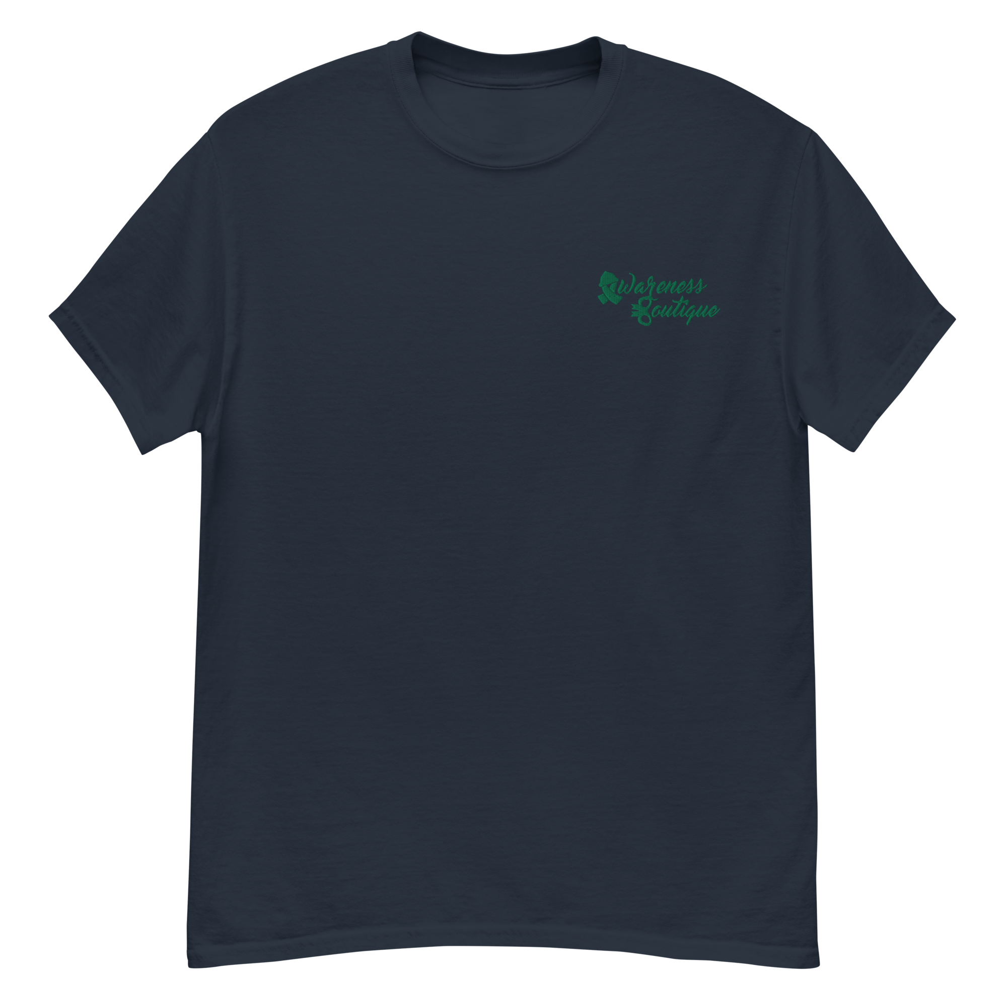Green Ribbon Embroidered Tee - Awareness Boutique