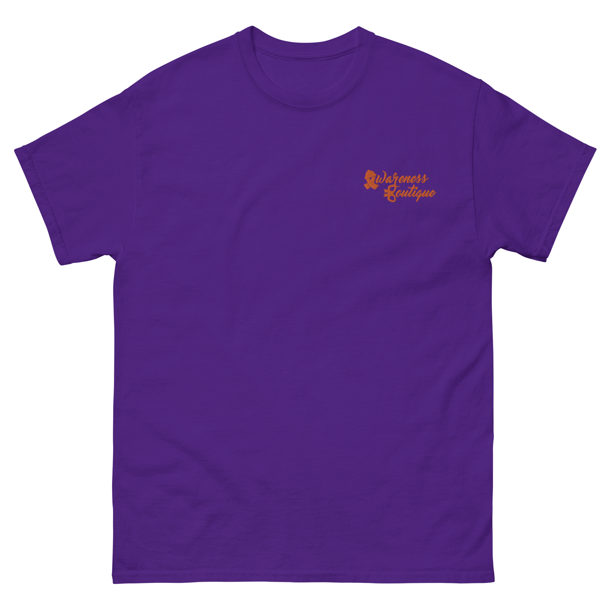 Orange Ribbon Embroidered Tee - Awareness Boutique