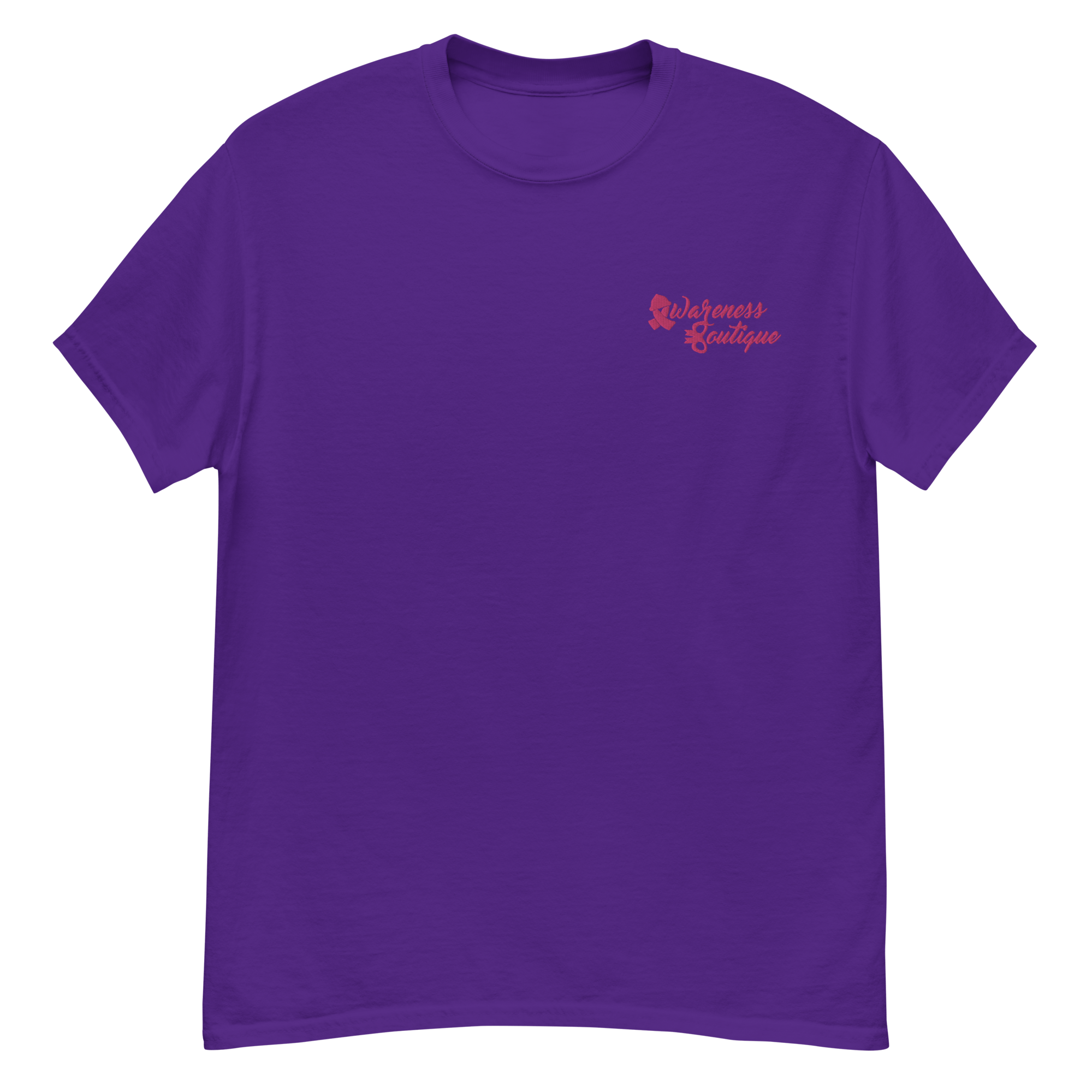 Red Ribbon Embroidered Tee - Awareness Boutique