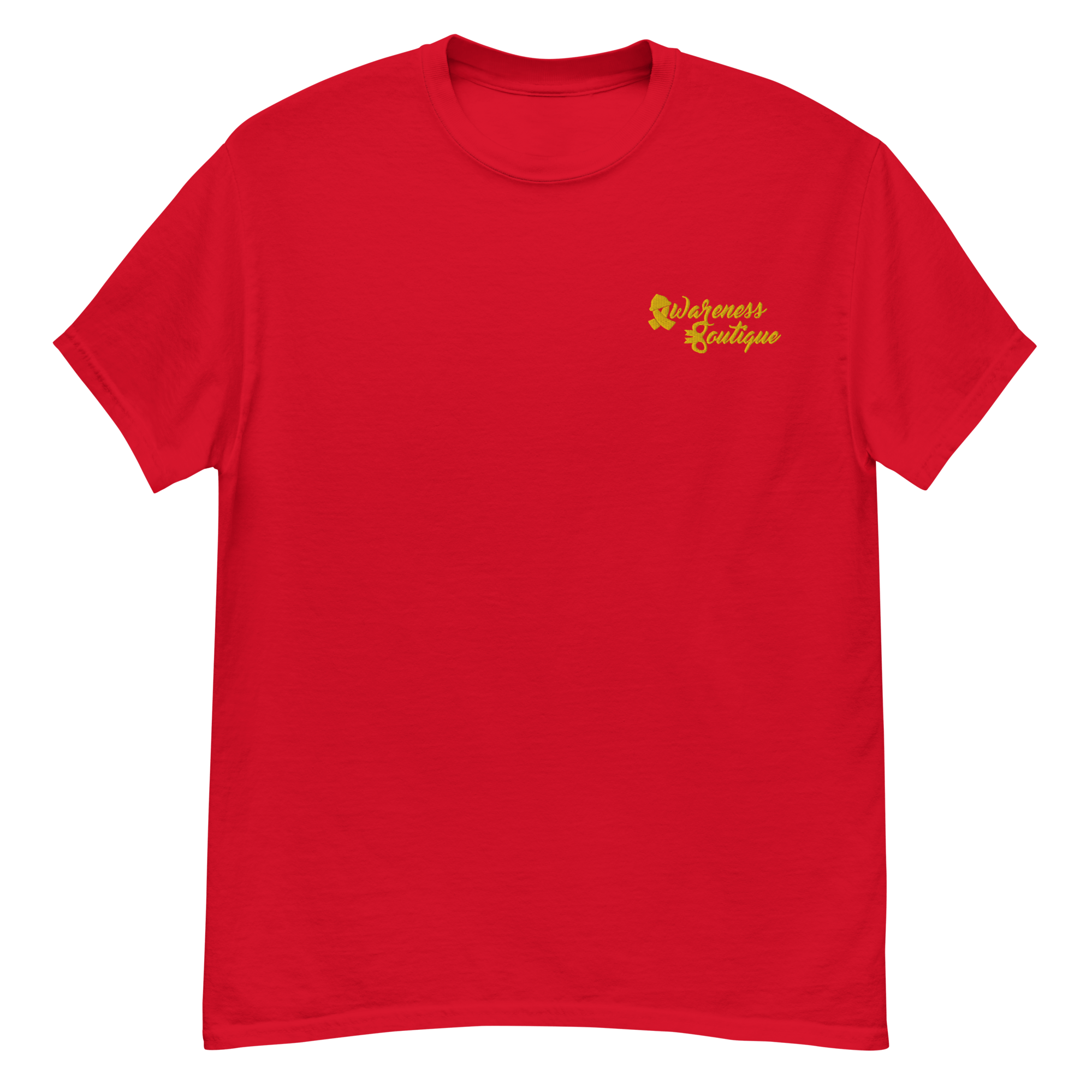 Yellow Ribbon Embroidered Tee - Awareness Boutique