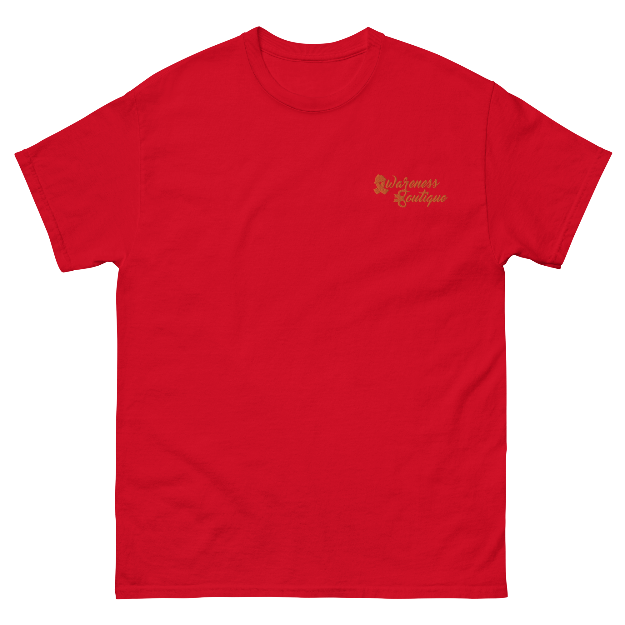 Orange Ribbon Embroidered Tee - Awareness Boutique