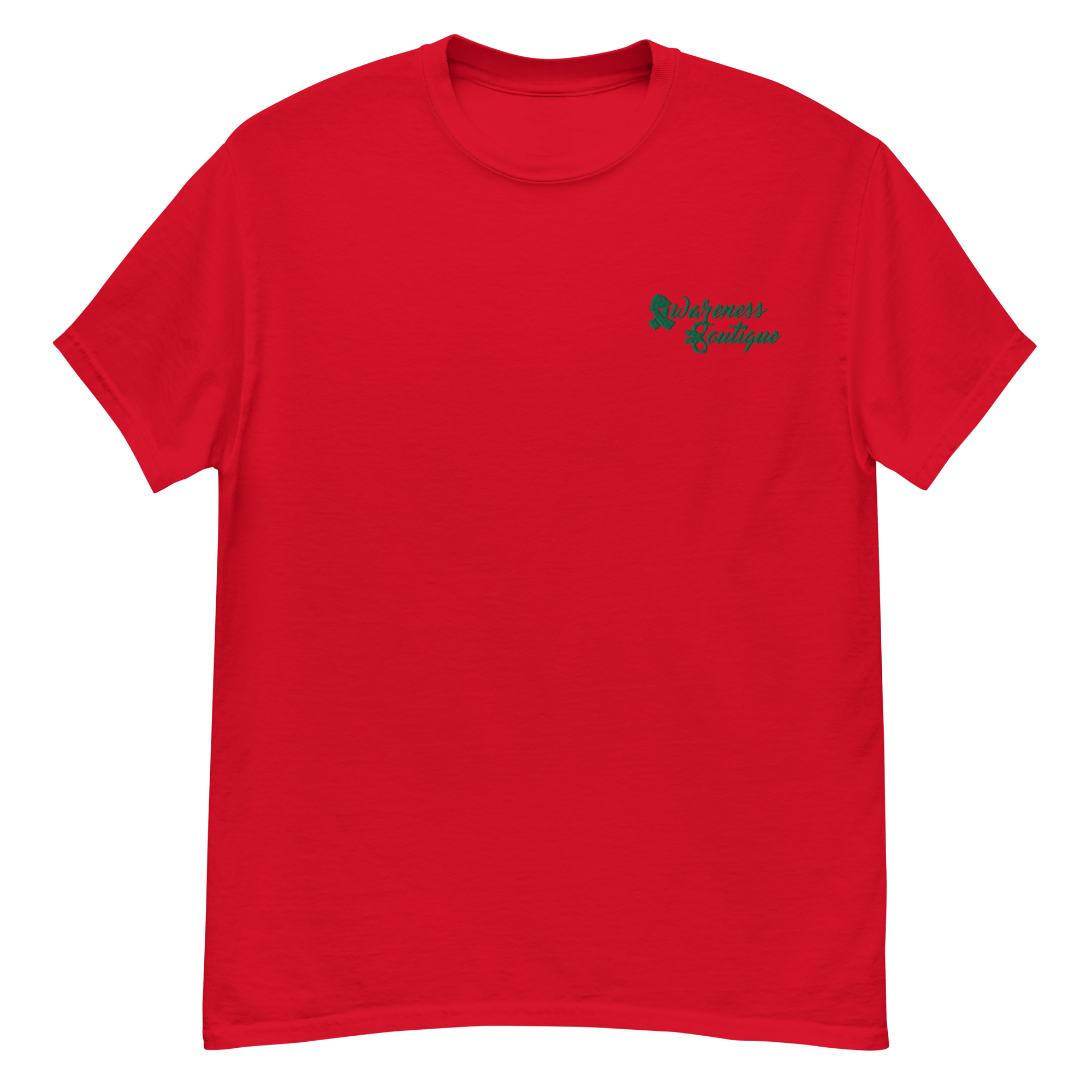 Green Ribbon Embroidered Tee - Awareness Boutique