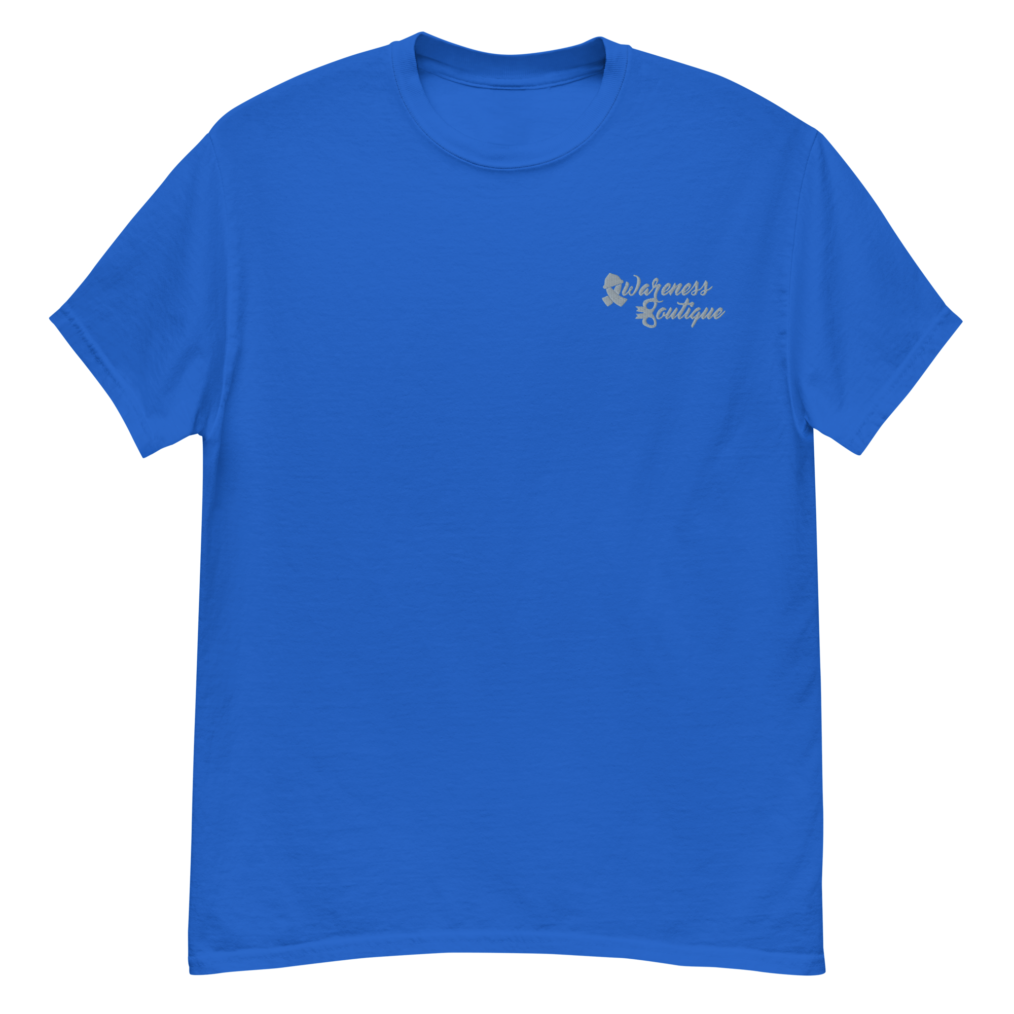 Grey Ribbon Embroidered Tee - Awareness Boutique
