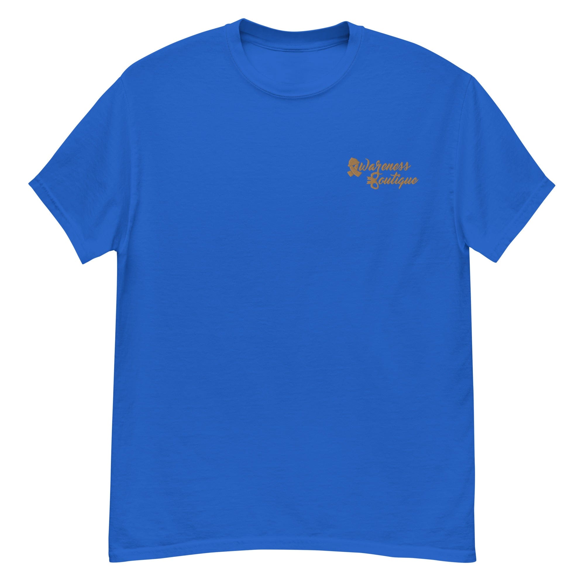 Gold Ribbon Embroidered Tee - Awareness Boutique