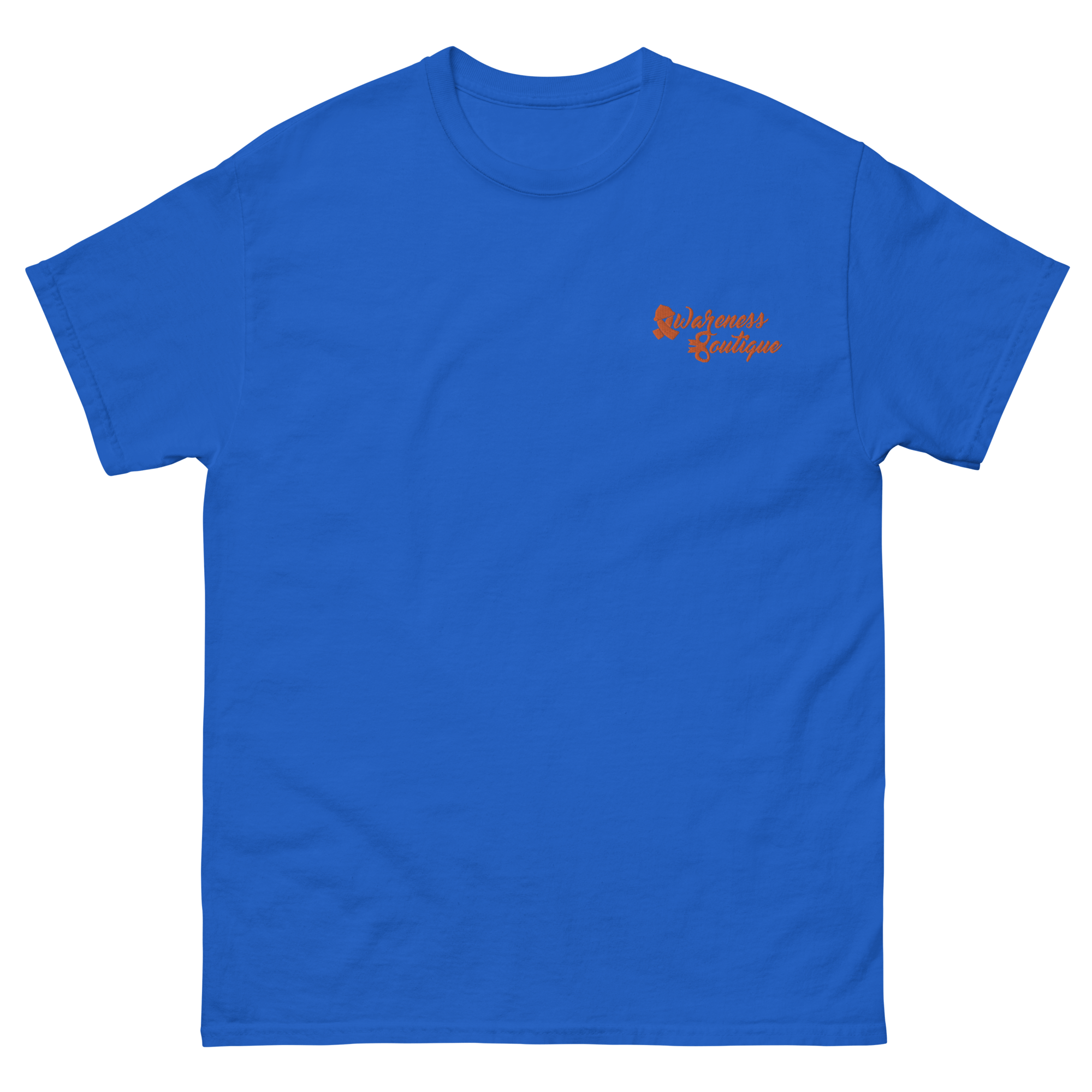 Orange Ribbon Embroidered Tee - Awareness Boutique